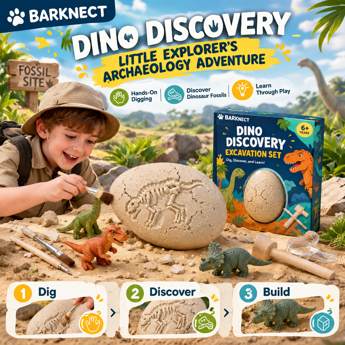 🏀BARKNECT™ Dino Discovery Excavation Adventure Set