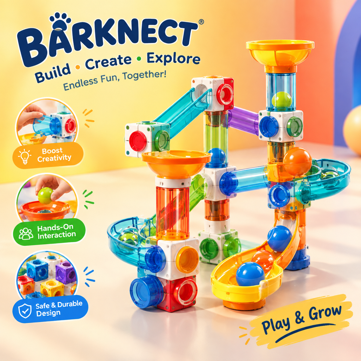 🦖BARKNECT™ Build & Roll Marble Run Construction Set