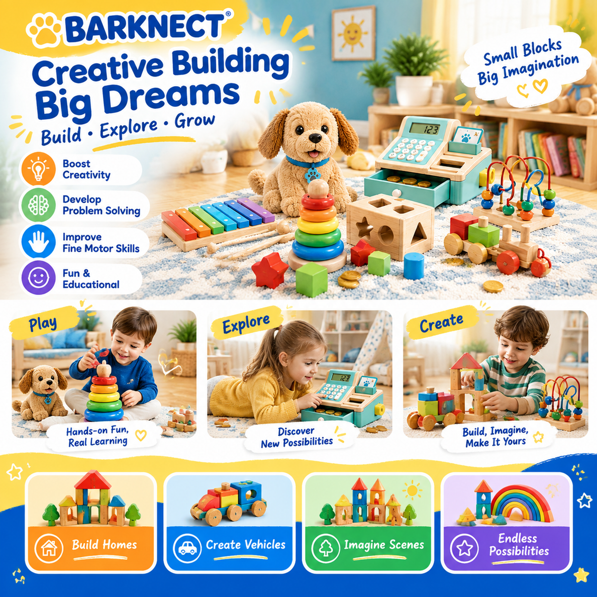 🌈BARKNECT™ Creative Learning & Wooden Activity Play Set