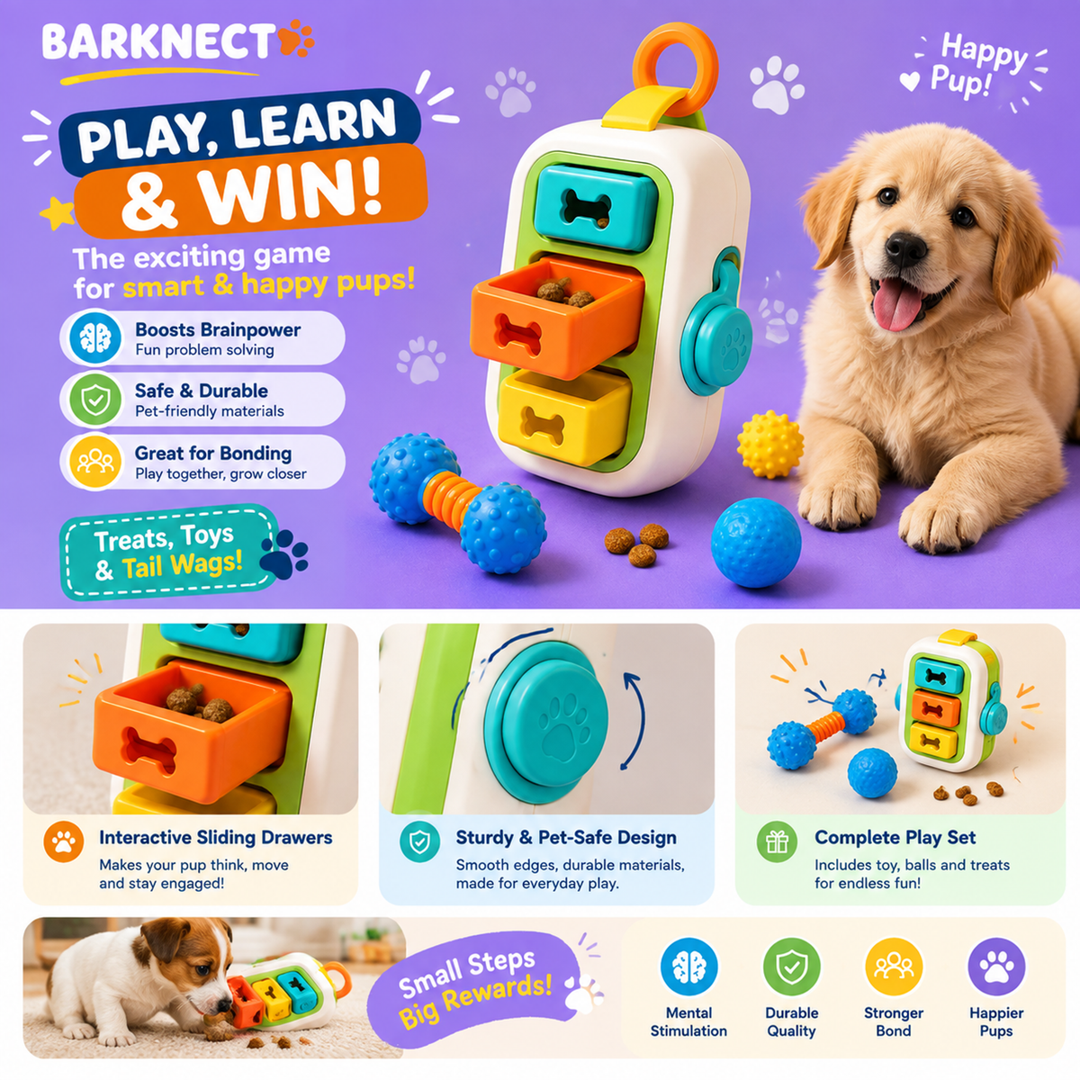 🎮BARKNECT™ Interactive Treat Puzzle & Enrichment Toy