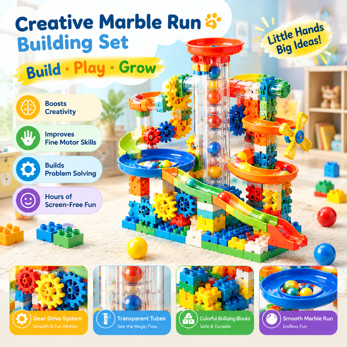 🐰BARKNECT™ Creative Marble Run Building Set