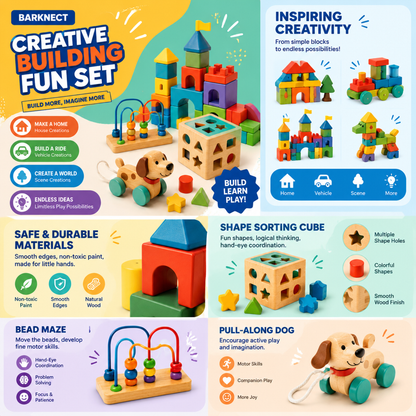 🍳BARKNECT™ Creative Wooden Building & Learning Play Set
